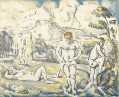 Les baigneurs (grande planche) - Paul Cézanne